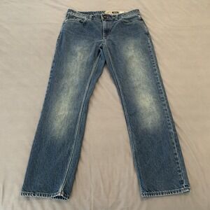 Volcom Solver Modern Straight Jeans Mens 32 Blue Denim Water Aware Classic Fit